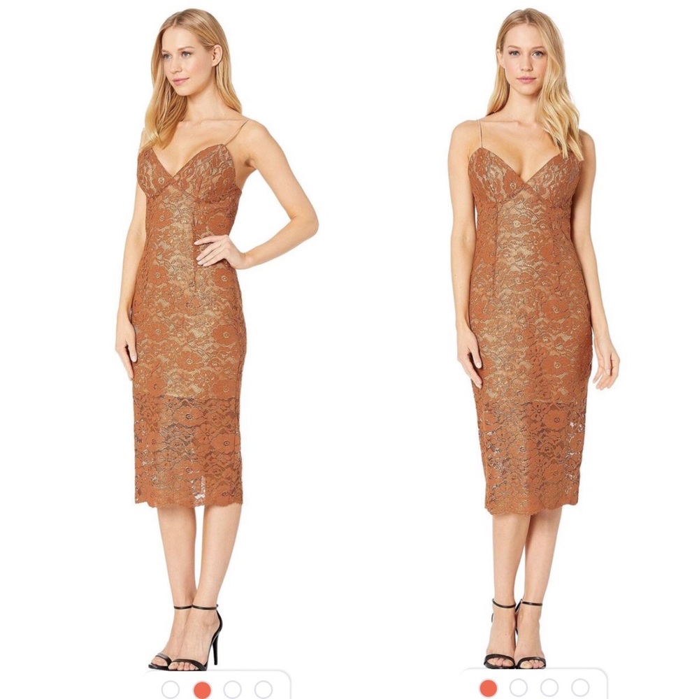 Bardot Golden Lace Dress